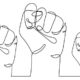Three Strikes Law - Three fists raised